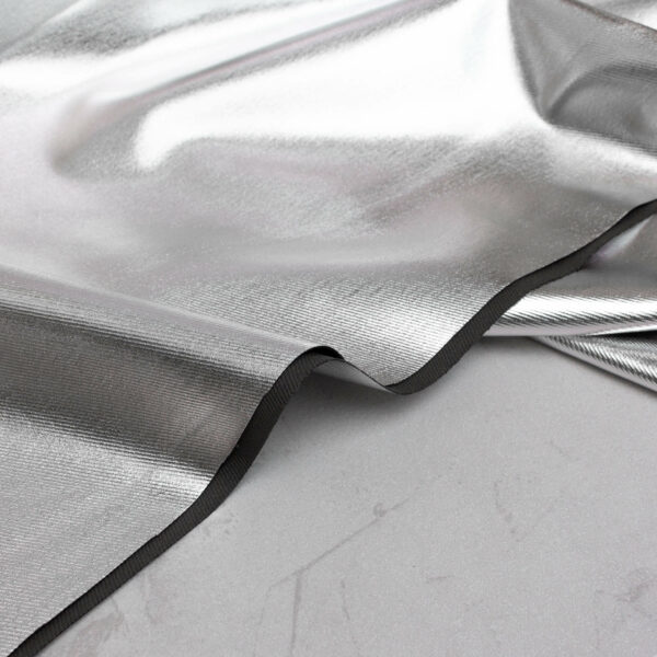 Metallic Cotton Twill Fabric in Silver