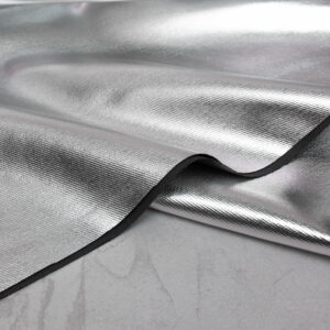 Metallic Cotton Twill Fabric in Silver