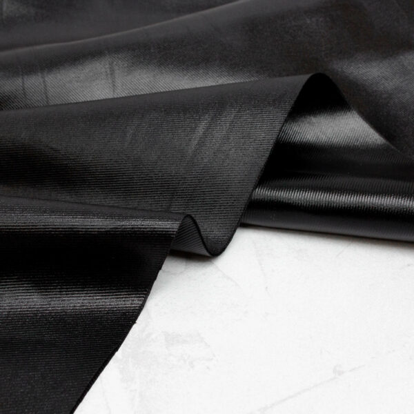 Cotton Twill Fabric in Glossy Black