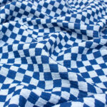 Double Sided Double Gauze Fabric in Navy Blue Checkers