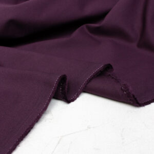 Lise Tailor Cotton Gabardine Fabric with Stretch in Blackberry