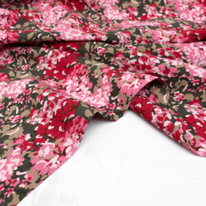 Lise Tailor Opulence Viscose Fabric in Blush and Khaki Florals