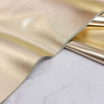 Metallic Cotton Twill Fabric in Gold