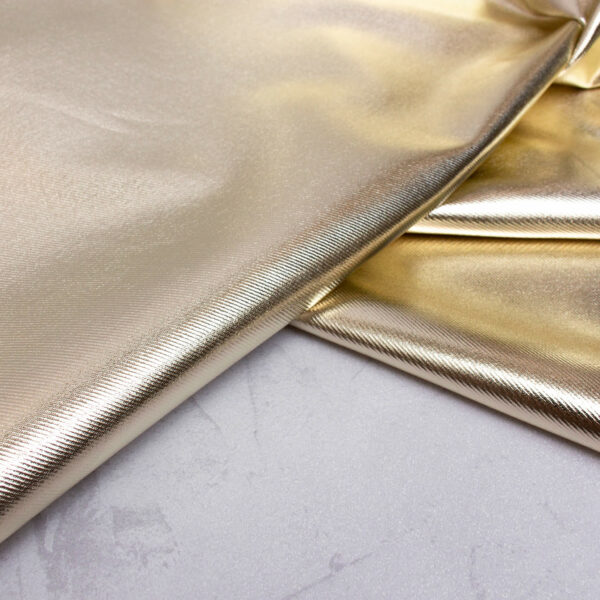 Metallic Cotton Twill Fabric in Gold