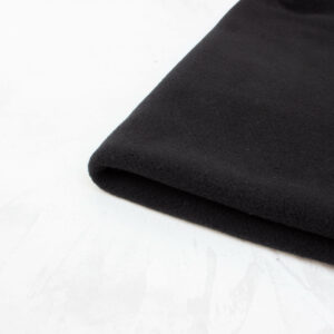 Cotton Sherpa Fleece Fabric in Black