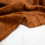 Organic Cotton Plush Fabric in Toffee Brown