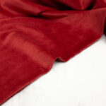 Organic Cotton Velour Fabric in Christmas Red