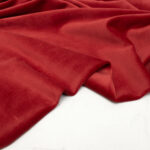 Organic Cotton Velour Fabric in Christmas Red