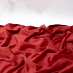 Organic Cotton Velour Fabric in Christmas Red