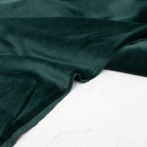 Organic Cotton Velour Fabric in Dark Green