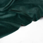 Organic Cotton Velour Fabric in Dark Green