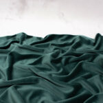 Organic Cotton Velour Fabric in Dark Green