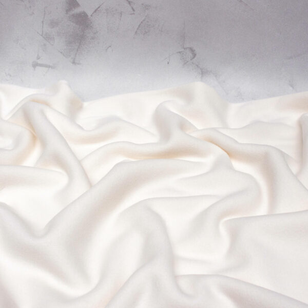 Organic Cotton Fleece Fabric in Ecru White