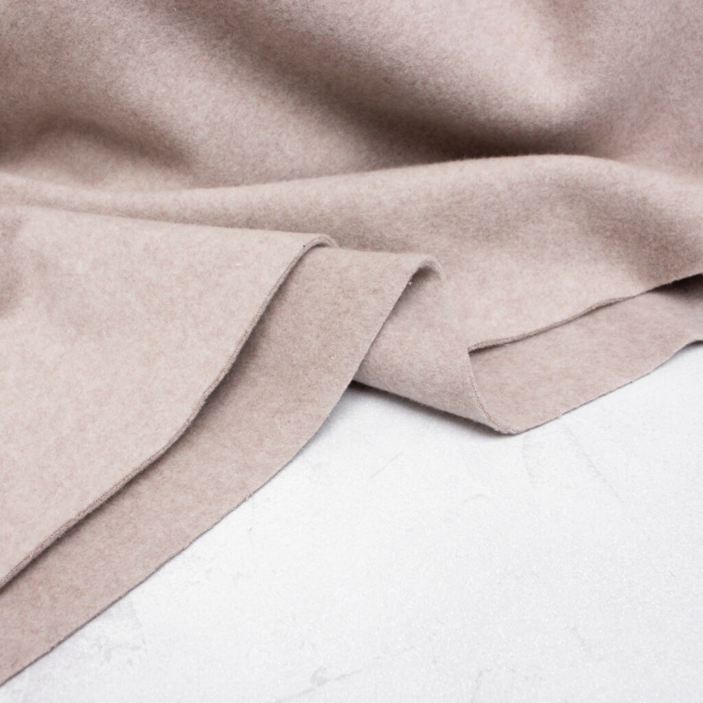 Organic Cotton Fleece Fabric in Taupe