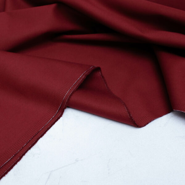 Cotton Gabardine Twill Fabric in Bordeaux Red