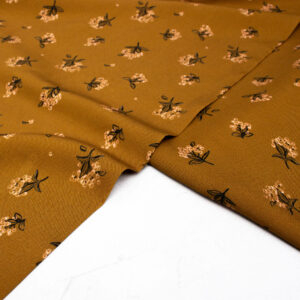 Lise Tailor Viscose Fabric in Mustard Floreale Print