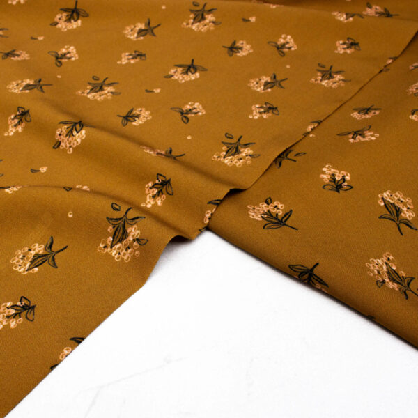 Lise Tailor Viscose Fabric in Mustard Floreale Print