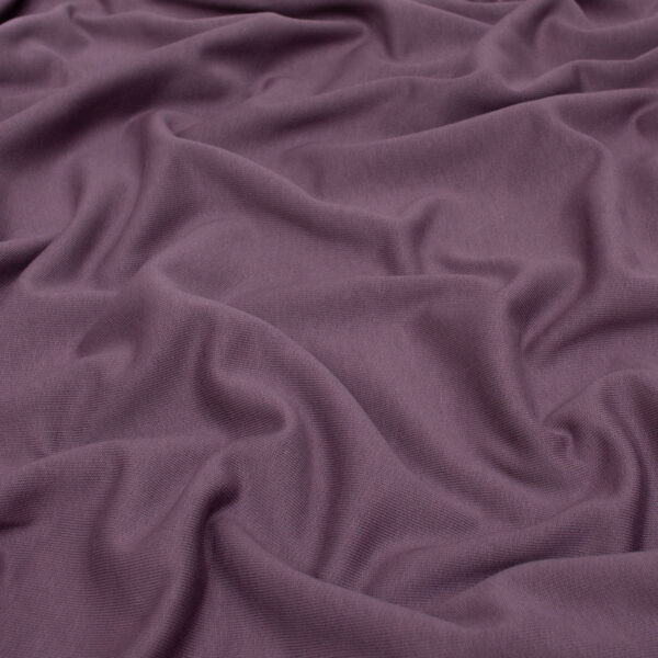 Extra Wide Organic Cotton Brushed Sweatshirt Fabric in Purple Fig