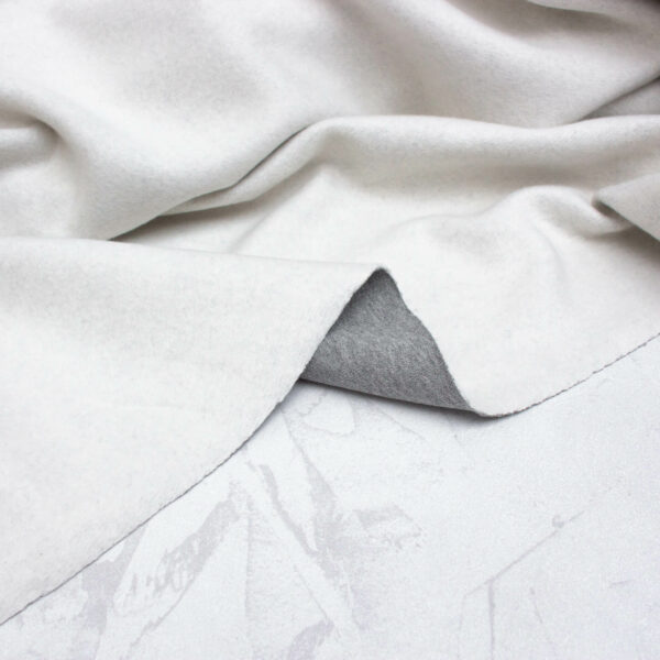 Extra Wide Organic Cotton Brushed Sweatshirt Fabric in Melange Grey