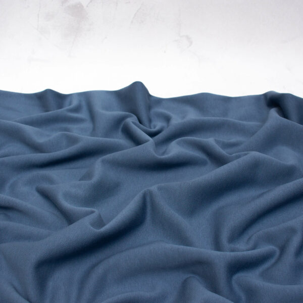 Extra Wide Organic Cotton Brushed Sweatshirt Fabric in Stormy Blue