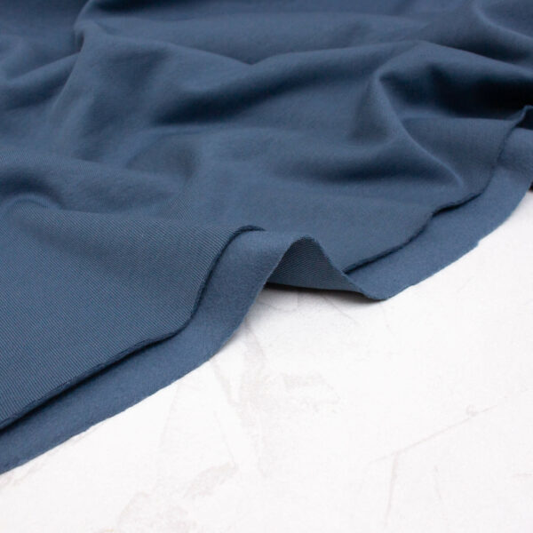 Extra Wide Organic Cotton Brushed Sweatshirt Fabric in Stormy Blue