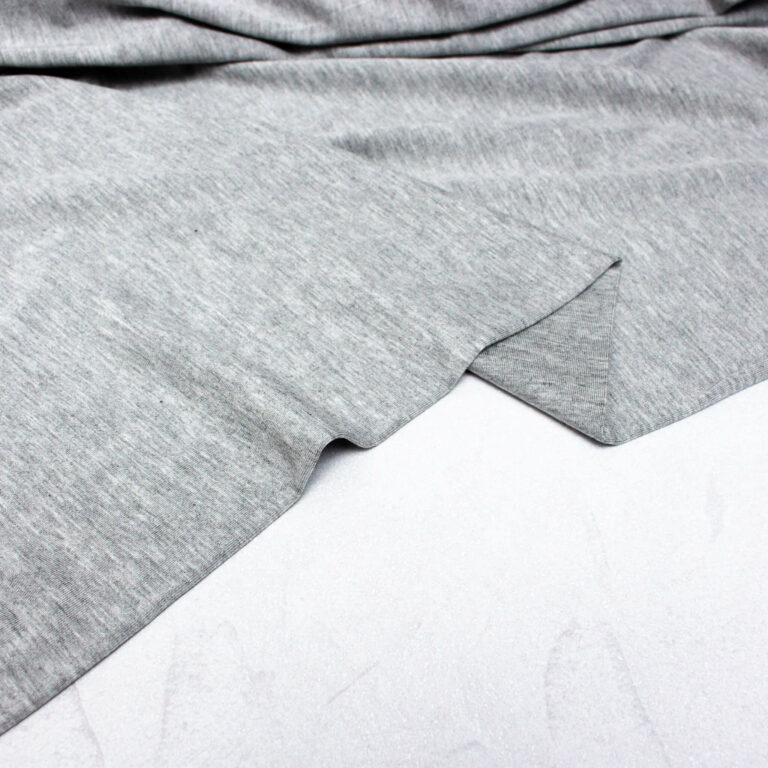 Bamboo Jersey Fabric in Light Melange Grey