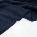 Cotton Sherpa Fleece Fabric in Navy