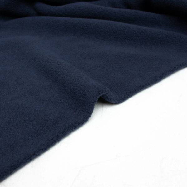 Cotton Sherpa Fleece Fabric in Navy