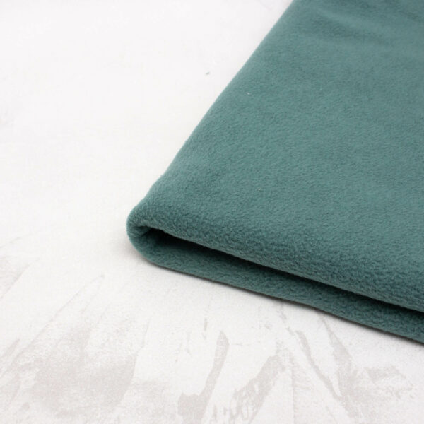 Cotton Sherpa Fleece Fabric in Teal