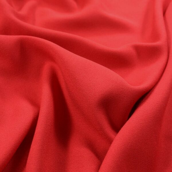 Eglantine et Zoe Viscose Crepe Fabric in Vermillion Red