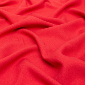 Eglantine et Zoe Viscose Crepe Fabric in Vermillion Red