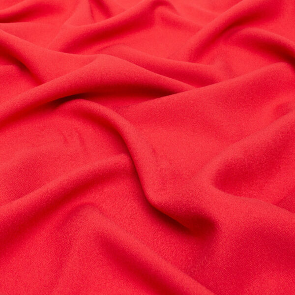 Eglantine et Zoe Viscose Crepe Fabric in Vermillion Red