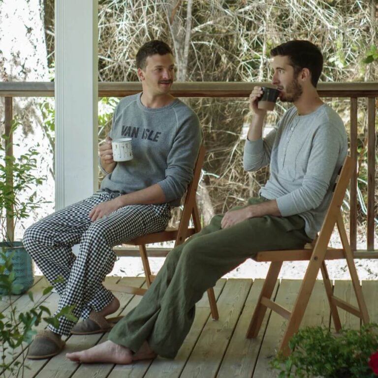 two men wearing PJs