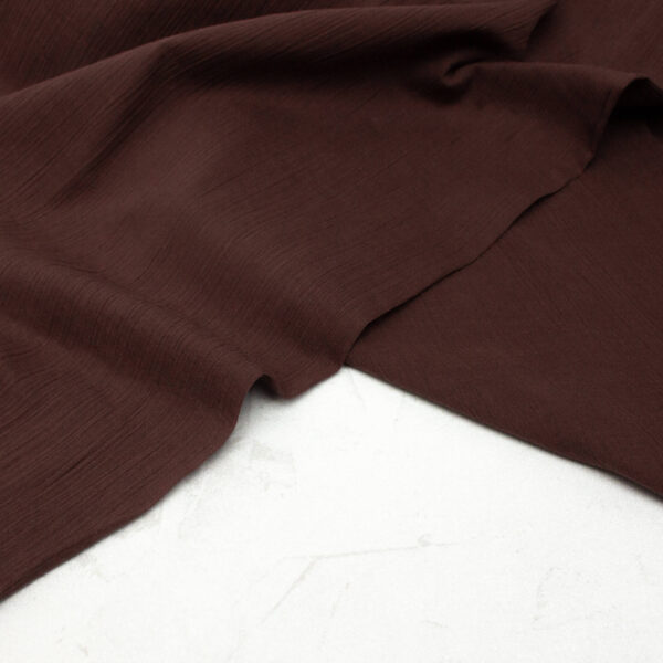 Crinkle Cotton Fabric in Espresso Brown