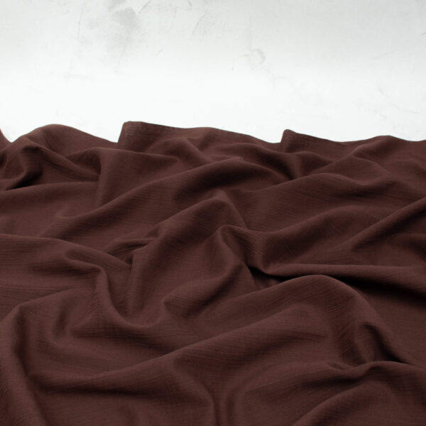 Crinkle Cotton Fabric in Espresso Brown
