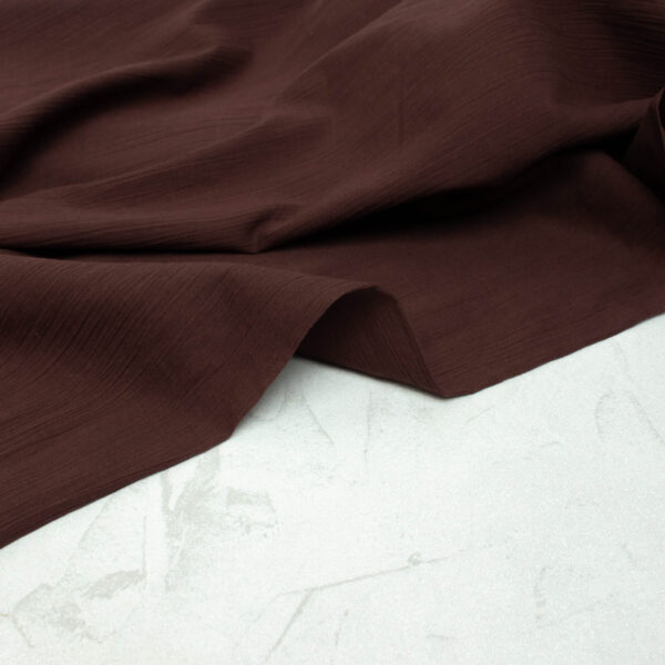 Crinkle Cotton Fabric in Espresso Brown
