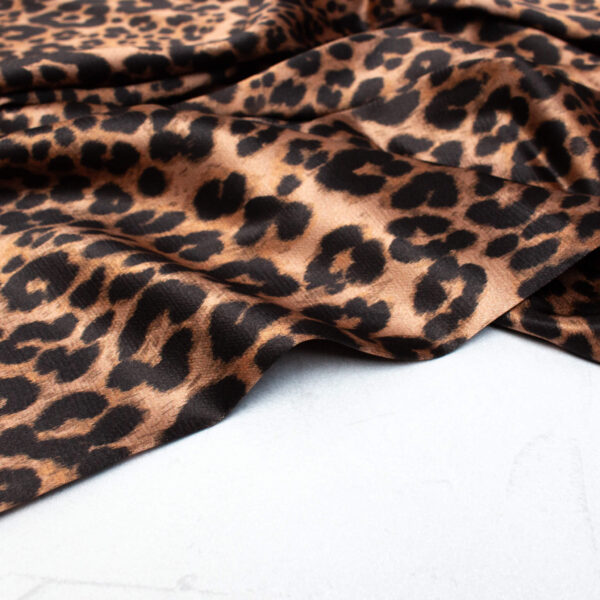 Fabric Godmother Leopard Print Ecovero Satin Fabric