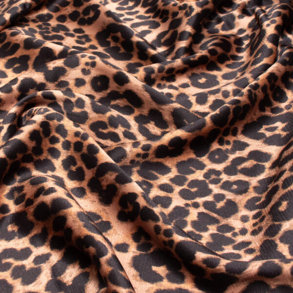 Fabric Godmother Leopard Print Ecovero Satin Fabric