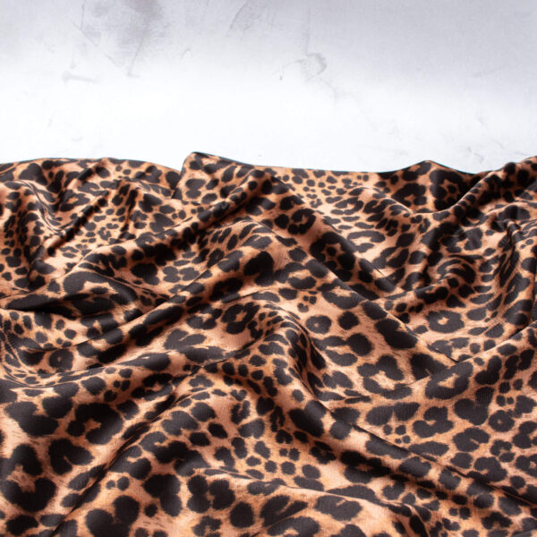 Fabric Godmother Leopard Print Ecovero Satin Fabric