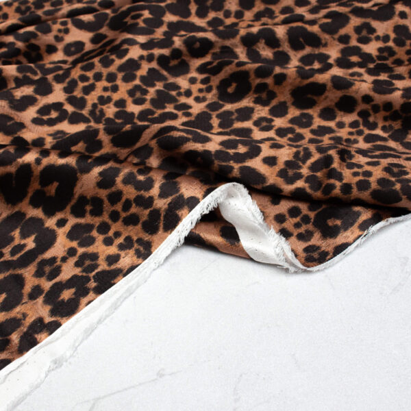 Fabric Godmother Leopard Print Ecovero Satin Fabric