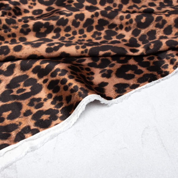 Fabric Godmother Leopard Print Ecovero Satin Fabric