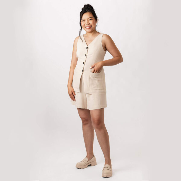 Named PDF Asteri Buttons Down Dress & Vest Sewing Pattern