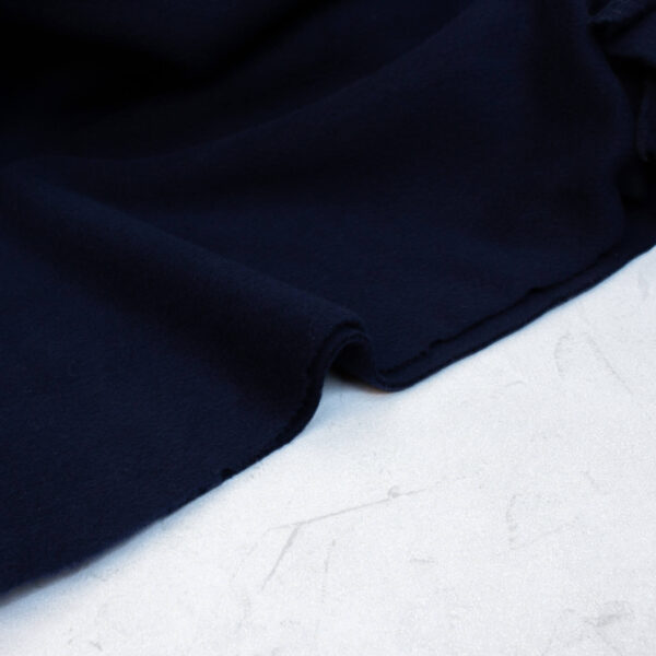 Organic Cotton Fleece Fabric in Dark Navy