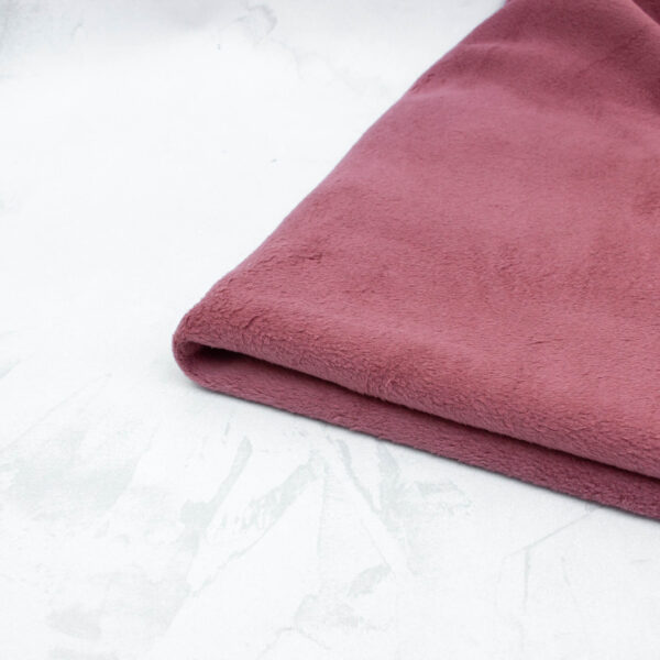 Cotton Sherpa Fleece Fabric in Mulled Berry