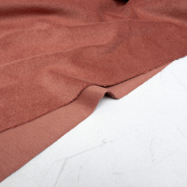 Organic Cotton Terry Towelling Fabric in Cedar Wood
