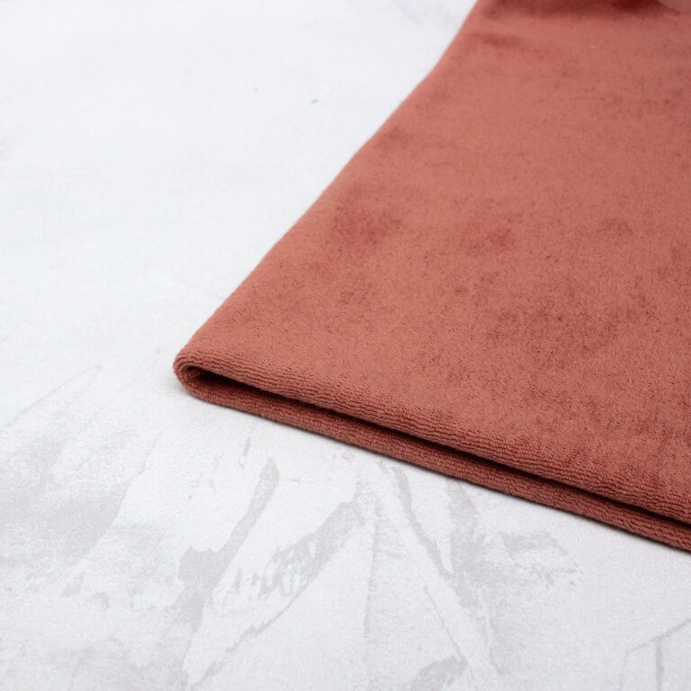Organic Cotton Terry Towelling Fabric in Cedar Wood