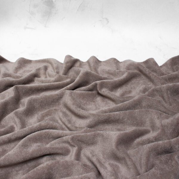 Organic Cotton Terry Towelling Fabric in Earl Grey