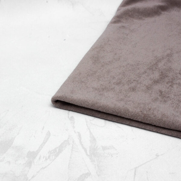 Organic Cotton Terry Towelling Fabric in Earl Grey