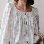 Cousette Viscose Fabric in Floral Sakura blouse