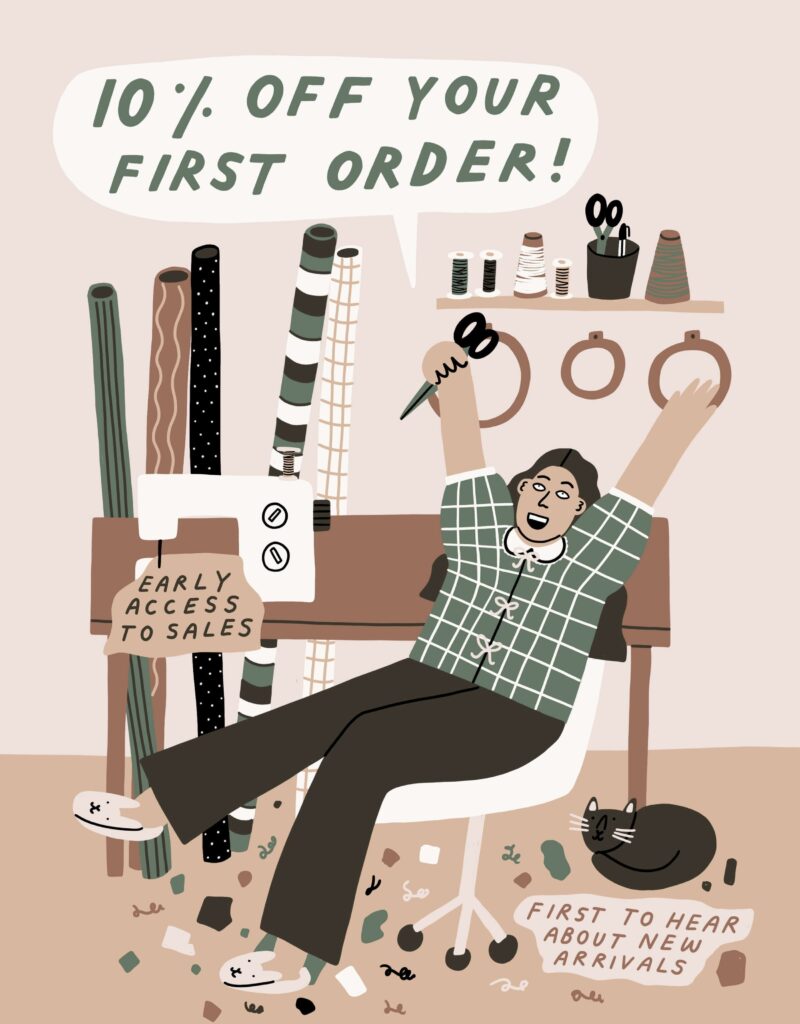 illustration showing 10% discount offer for first order